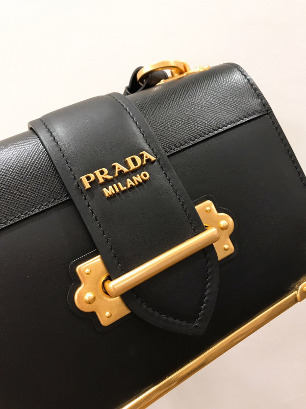 Pra*a cahier leather shoulder bag