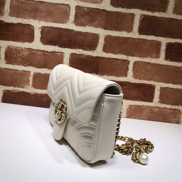 G*u*i gg marmont pearl chain belt bag
