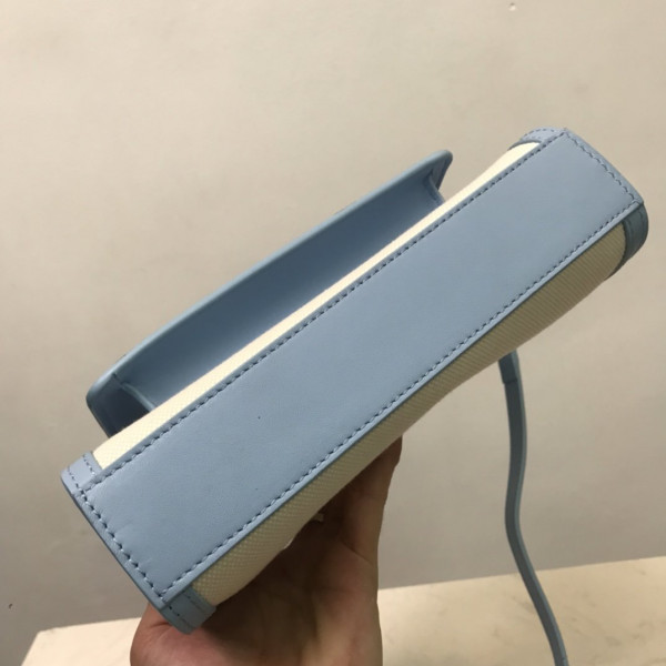 B**rry mini two-tone canvas and leather pocket bag