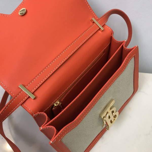 B**rry two-tone canvas and leather tb bag