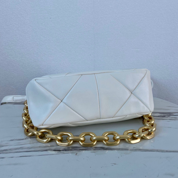 Pra*a system nappa leather patchwork bag