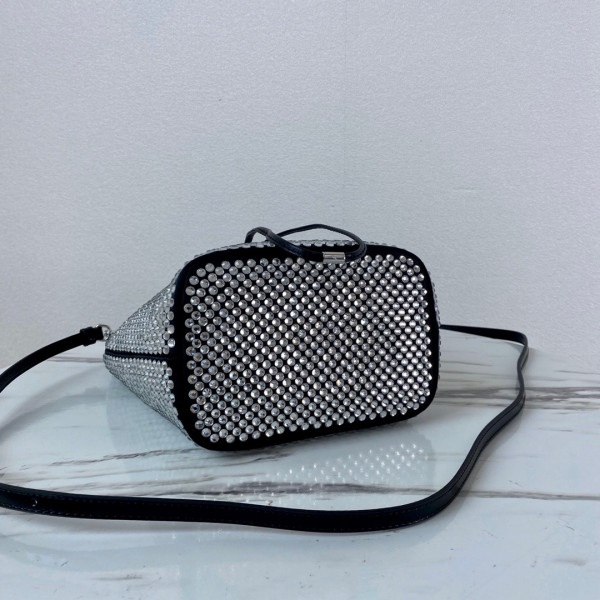 Pra*a satin mini-bag with crystals