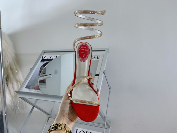 RENE CAOVILLA JEWEL SANDAL SNAKE WITH HEEL MARGOT