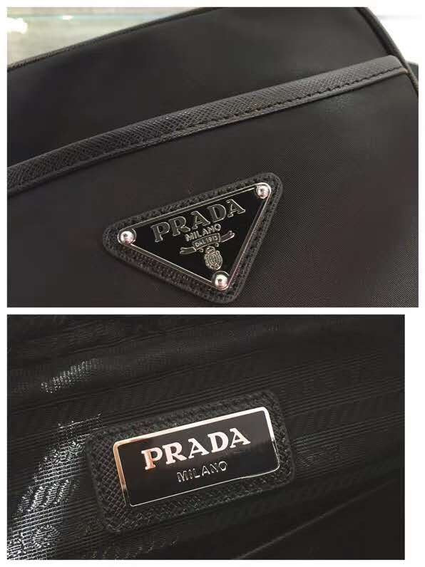 Pra*a re-nylon and saffiano leather shoulder bag