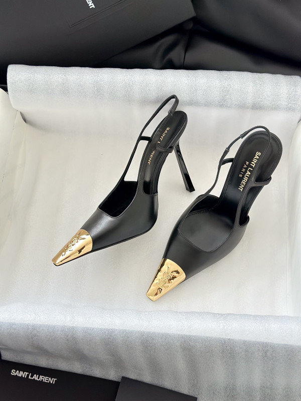 Y*L jeanne slingback pumps in smooth leather