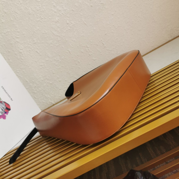 Pra*a large leather shoulder bag with topstitching