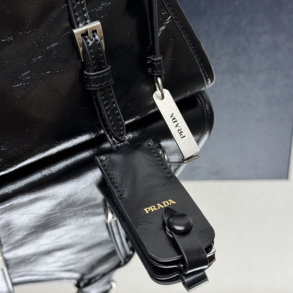 Pra*a medium leather tote bag-32*21*15cm