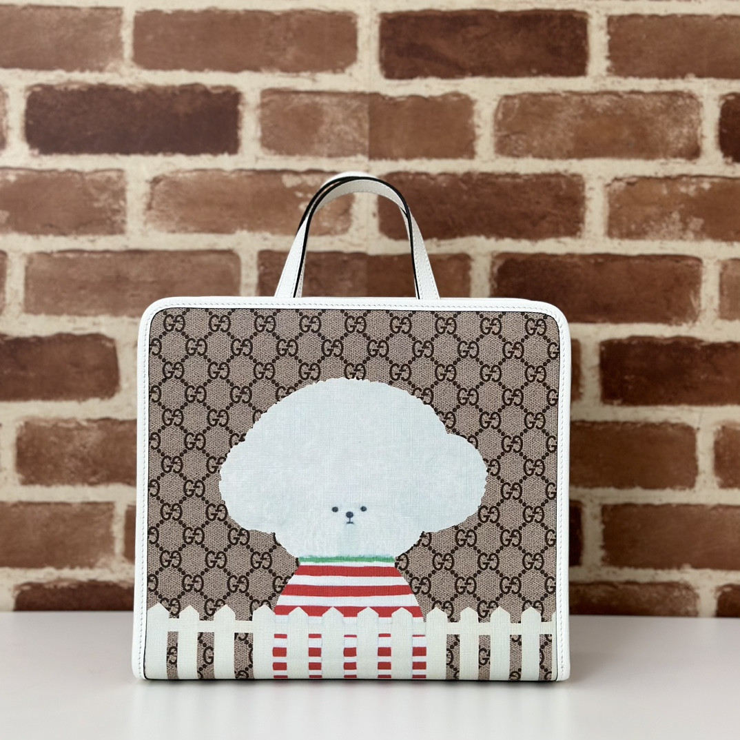 G*u*i children's dog print tote bag